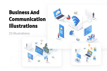 Business And Communication Illustration Pack