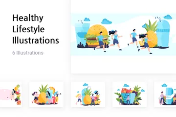 Healthy Lifestyle Illustration Pack