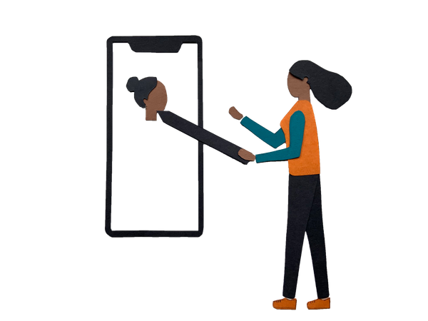 Free Fille utilisant un éditeur de conception sur mobile  Illustration