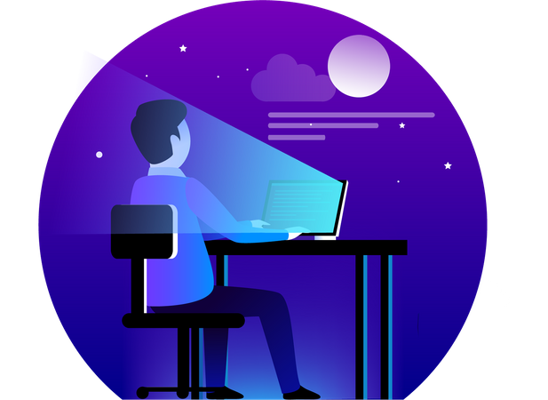 Free Homme développant un site Web sur son bureau  Illustration