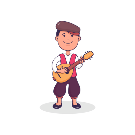 Free Italie, homme, jouer, guitare  Illustration