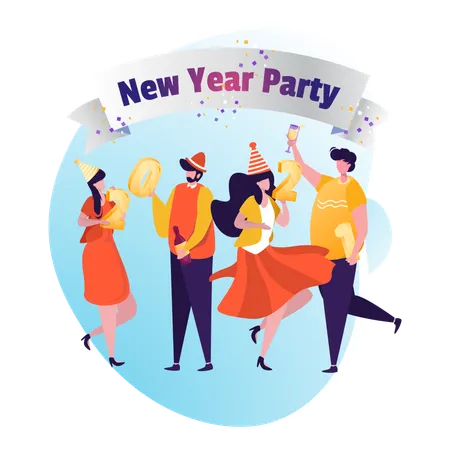 Free New year party celebration  Illustration
