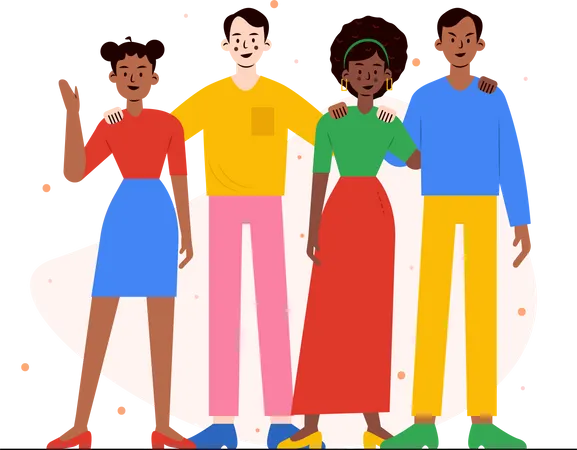 Free People standing together Illustration
