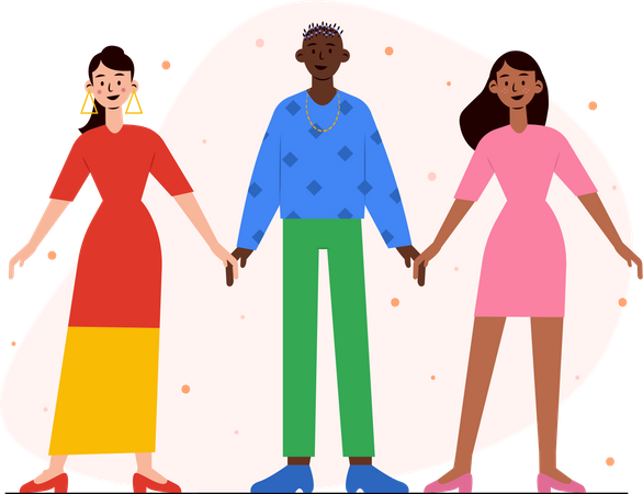 Free Personas cogidas de la mano  Ilustración