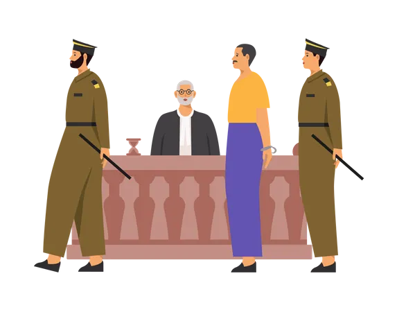 Free Police taking away the criminal  Illustration