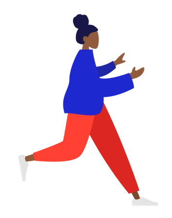 Free Running lady Illustration