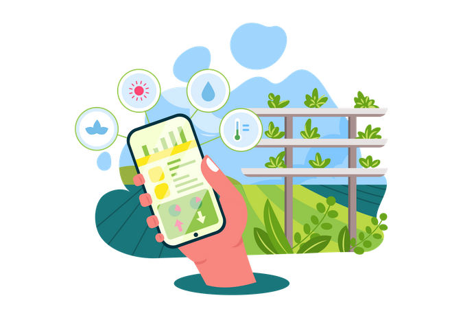 Free Surveillance des cultures via un appareil mobile  Illustration
