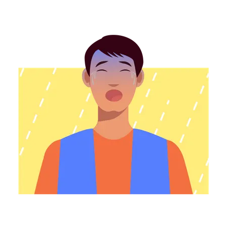 Free Weinender Mann  Illustration