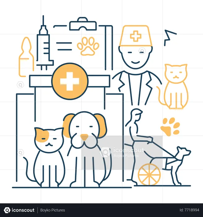 Clínica veterinária  Ilustração