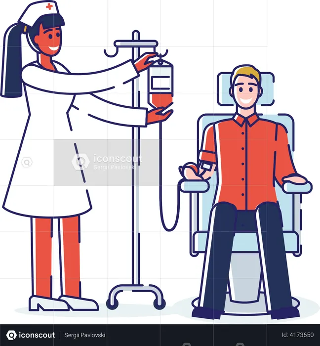 Donating blood for someone in need  Illustration