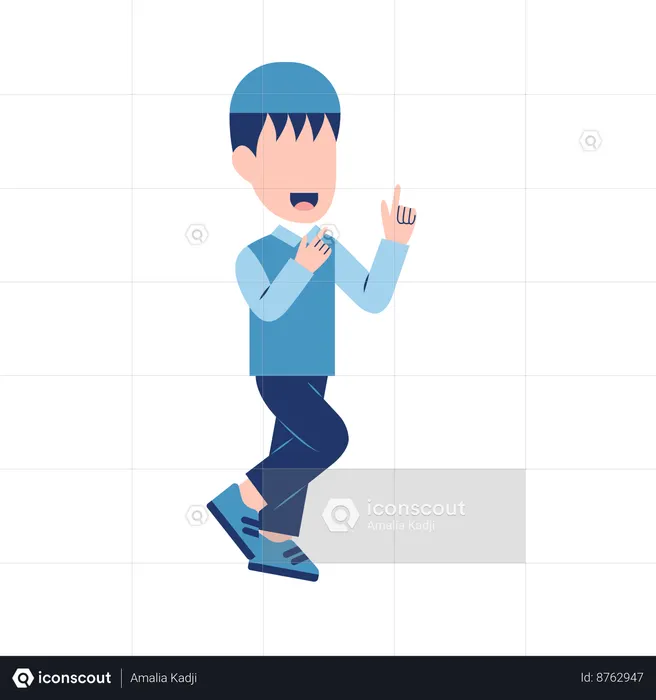 Happy Muslim Boy  Illustration
