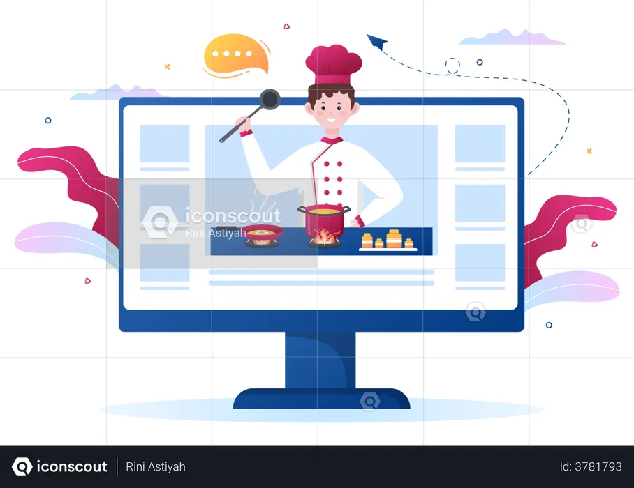 Online-Kochshow  Illustration