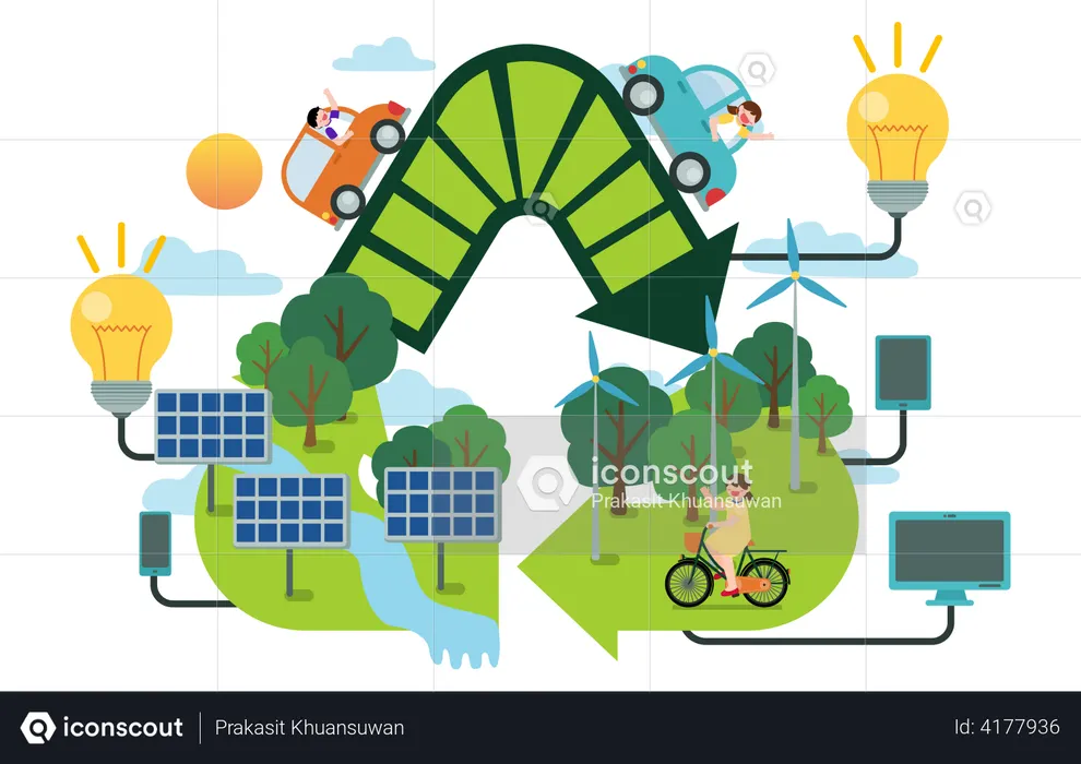 Reciclar energía  Ilustración