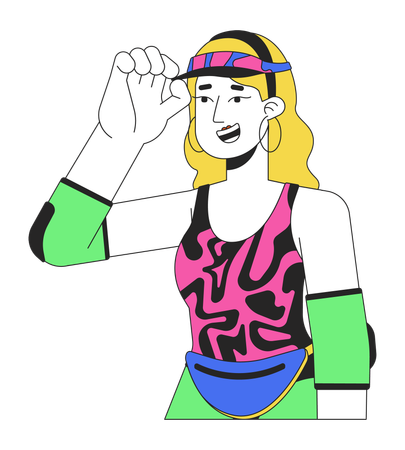 80s roller skater girl blonde  일러스트레이션