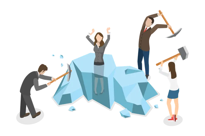 Actividad para romper el hielo y cooperación empresarial  Ilustración