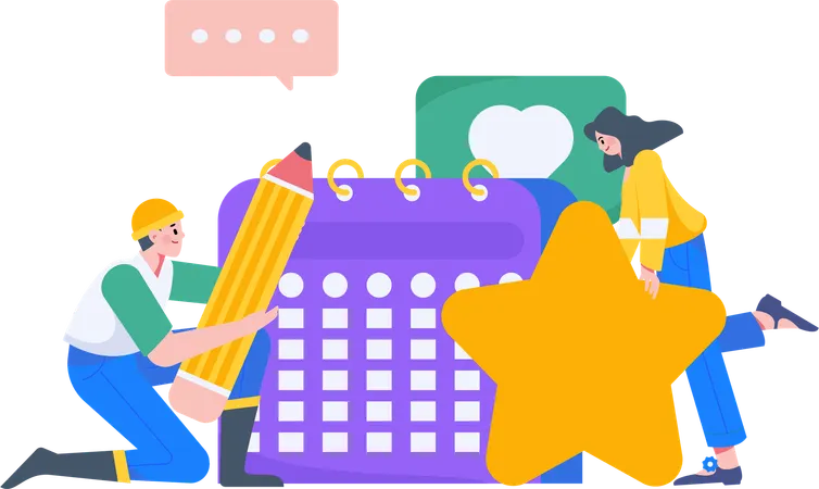 Organização da agenda  Ilustração
