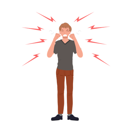 Aggressive man standing  Illustration