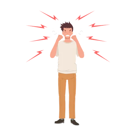 Aggressive man standing  Illustration