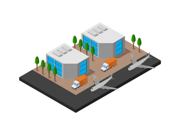 Airport logistics transportation  Illustration