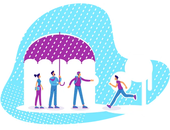 Ajudando os membros da equipe de negócios  Ilustração