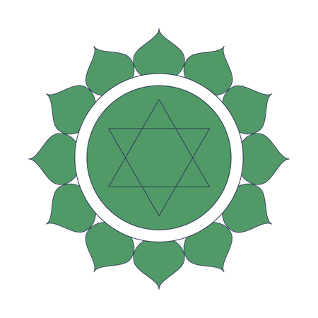 Símbolo do chakra do coração anahata  Ilustração