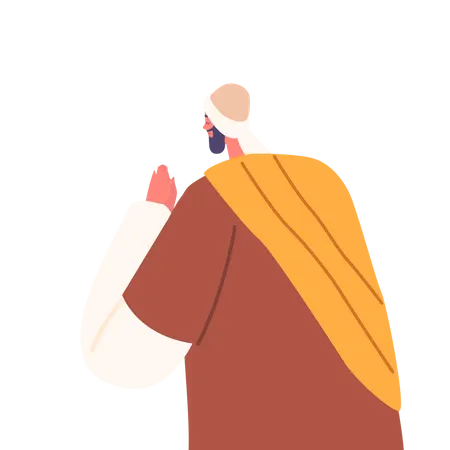Ancient Israelite Man Pray With Reverence And Devotion Expressing Spiritual Connection  イラスト
