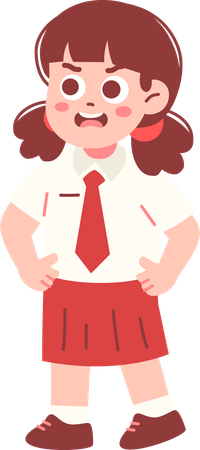 Angry Girl Student  Illustration