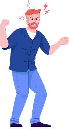 Angry man  イラスト