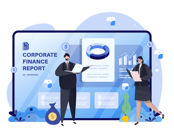 Apresentação de relatório corporativo  Ilustração