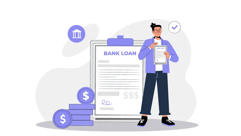 Aprovar empréstimo bancário  Ilustração