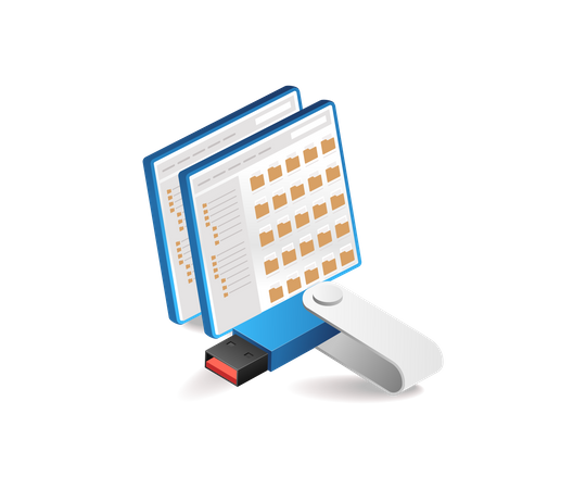 Armazenamento de dados de computador portátil  Ilustração
