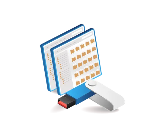 Armazenamento de dados de computador portátil  Ilustração
