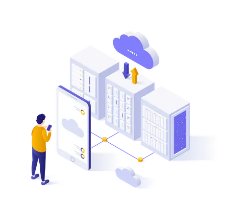 Armazenamento de dados em nuvem  Ilustração