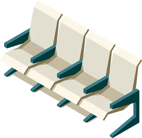 Assento de espera no aeroporto  Ilustração