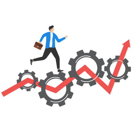 Automação e otimização de processos de negócios  Ilustração