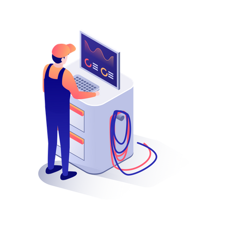 Automação na garagem  Ilustração
