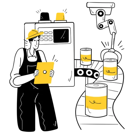 Automated Manufacturing  Illustration
