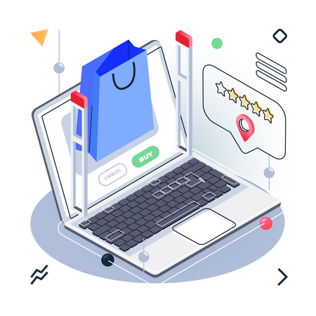 Avaliação Compras on-line  Ilustração