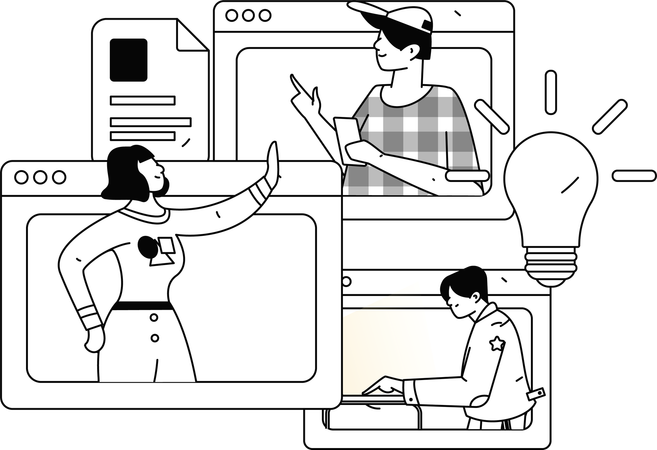 Cliente dando avaliação do produto  Ilustração