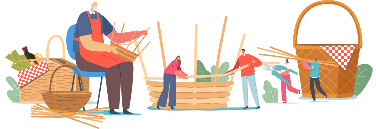 Basket Weaving  Illustration
