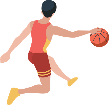 Basketballspieler macht Balltrick  Illustration