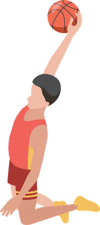 Basketballspieler wirft Ball  Illustration