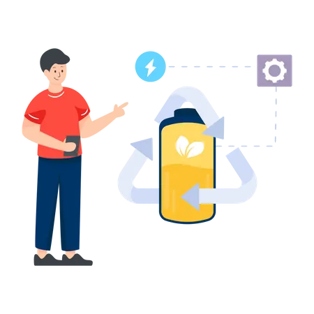 Battery Recycle  Illustration