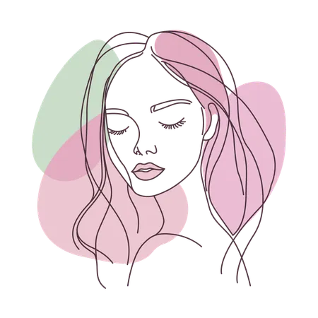 Beautiful Girl Face  Illustration