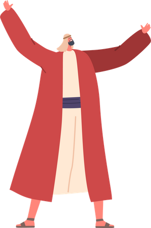Homem Bíblico Louva a Deus  Ilustração