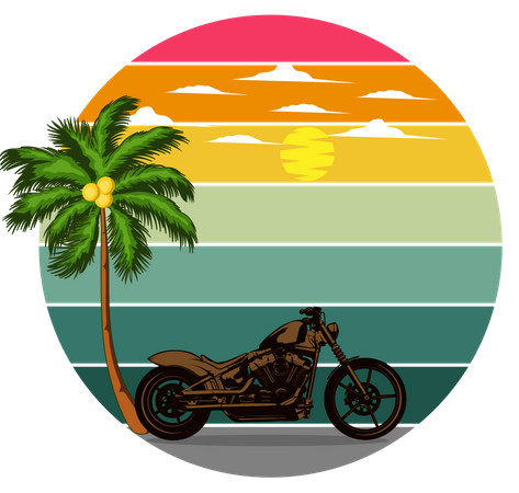 Bicicleta na praia  Ilustração