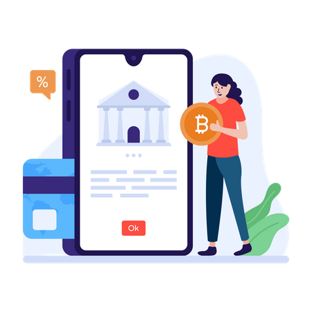 Banque bitcoin  Illustration