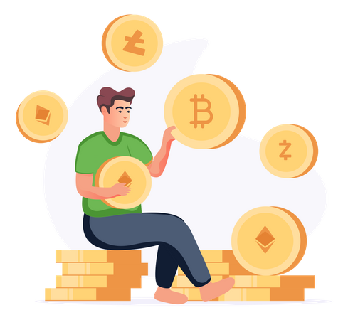 Millionnaire bitcoin  Illustration