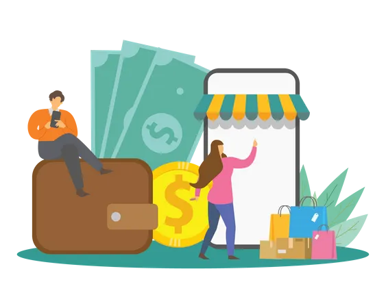 Boutique d'achat en ligne  Illustration