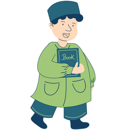 Boy carrying a book  Illustration